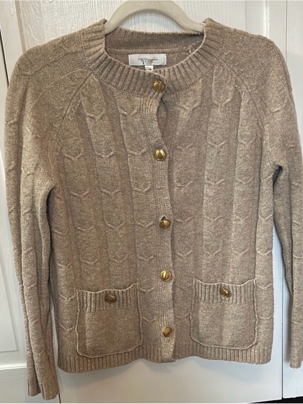 Rosetta Getty Beige Cable Knit Sweater